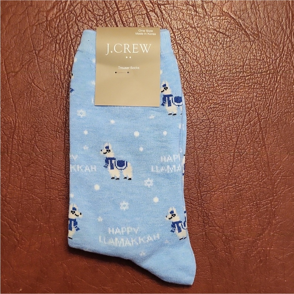 Hanukkah J.Crew Llama Trouser Socks, New With Tags